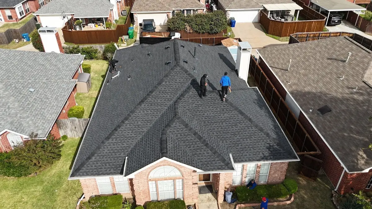 Slate & Tile Roof Repair work in progress on a Chickasha property
